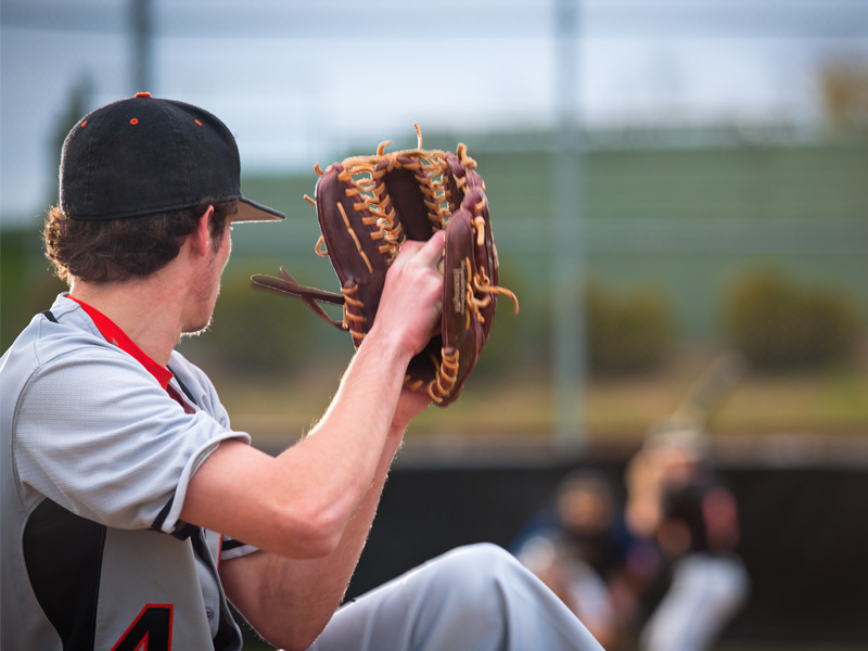 Baseball pitcher about to throw